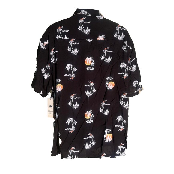 NO BOUNDARIES Men's Short Sleeve Button Down Palm-Tree Shirt Black XL NWT - Picture 3 of 8